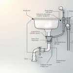 Schéma technique des composants d'une installation de plomberie